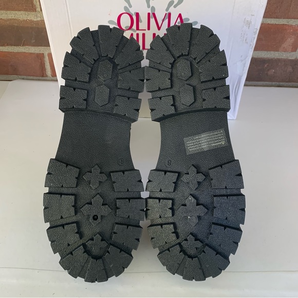 Olivia Miller Angie Black Lugged Platform Ankle Boot Size US 8 M - Picture 6 of 8